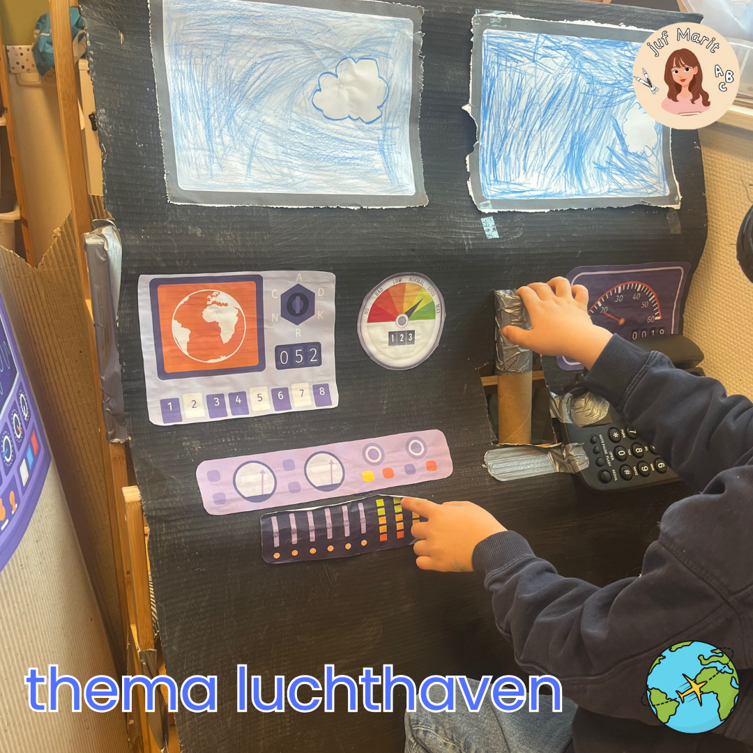 Rollenspel in de kleuterklas: op reis via ons eigen vliegveld ✈️